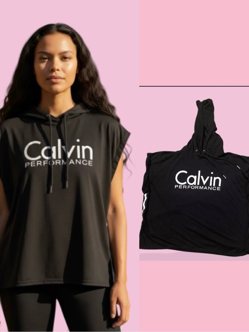Calvin Klein Performance Black Athletic Tank with White Logo